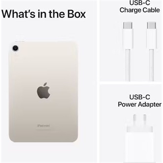 Apple iPad mini (2024) cellular 8.3" 128GB 4G/LTE 5G/NR tablet fehér (Starlight)