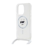 Apple iPhone 15 Pro Max KARL LAGERFELD IML CROSSBODY CHOUPETTE HEAD MAGSAFE szilikon telefonvédő ütésállóság, ÁTLÁTSZÓ