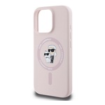 Apple iPhone 16 Pro KARL LAGERFELD LIQUID SILICONE KARL AND CHOUPETTE MAGSAFE telefonvédő ütésállóság, RÓZSASZÍN