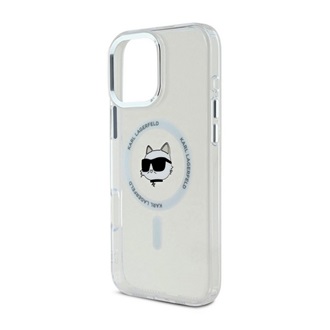 Apple iPhone 16 Pro Max KARL LAGERFELD IML CHOUPETTE HEAD METAL FRAME MAGSAFE szilikon telefonvédő ütésállóság, ÁTLÁTSZÓ