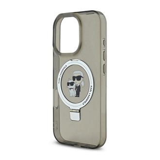 Apple iPhone 16 Pro Max KARL LAGERFELD RINGSTAND KARL AND CHOUPETTE MAGSAFE szilikon telefonvédő ütésállóság, FEKETE