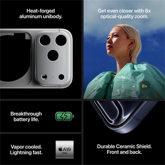 Apple iPhone 17 Pro Max 1024GB Dual SIM okostelefon ezüst