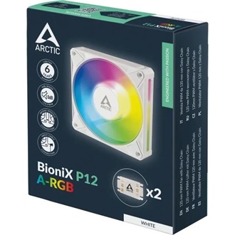 Arctic Cooling BioniX P12 A-RGB rendszerhűtő ventilátor fehér