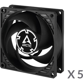 Arctic Cooling P8 PWM PST 5-pack rendszerhűtő ventilátor fekete