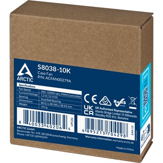 Arctic Cooling S8038-10K Server Fan rendszerhűtő ventilátor fekete