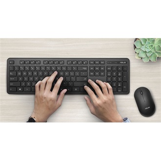 Asus CW100 vezeték nélküli magyar membrán billentyűzet + egér fekete
