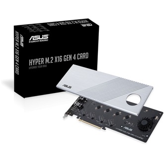 Asus Hyper M.2 X16 Gen 4 Card 4-port M.2 NVME PCIe x16 gaming bővítőkártya ezüst