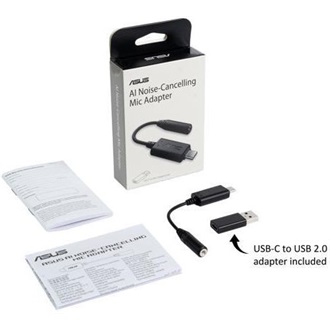 Asus Noise-Canceling Mic Adapter USB-C -> Jack stereo 3,5mm M/F adapter fekete