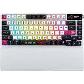 Asus ROG Azoth X Bluetooth / vezeték nélküli magyar gaming ROG NX V2 Snow mechanikus billentyűzet fehér-fekete