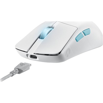 Asus ROG Harpe Ace Aim Lab Edition optikai USB / Bluetooth / vezeték nélküli gaming egér fehér