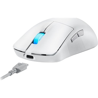 Asus ROG Harpe Ace Mini optikai USB / Bluetooth / vezeték nélküli gaming egér fehér (Moonlight White)