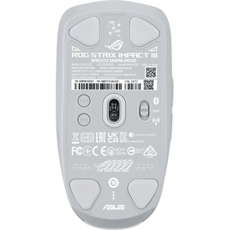 Asus ROG Strix Impact III Wireless optikai Bluetooth / vezeték nélküli gaming egér fehér (Moonlight White)