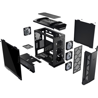 Asus TUF Gaming GT501 táp nélküli ablakos Mid Tower számítógépház fekete
