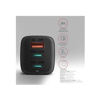 Axagon ACU-DPQ65 60W univerzális hálózati töltő adapter (QC4+)
