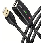 Axagon ADR-205 USB-A 2.0 -> USB-A 2.0 M/F aktív adatkábel hosszabbító 5m fekete
