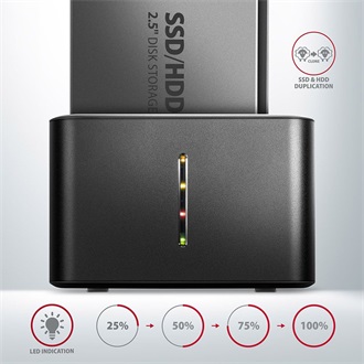 Axagon SuperSpeed USB DUAL 2.5" SATA3 USB3.0 dokkoló fekete