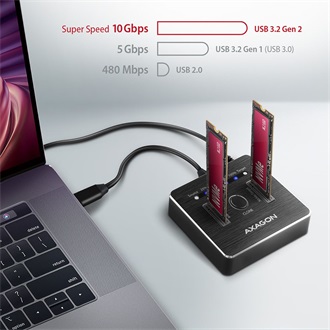 Axagon ADSA-M2C M.2 22110 PCIe NVMe USB3.2 Gen 2×1 C dokkoló szürke