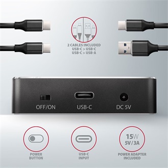 Axagon ADSA-M2C M.2 22110 PCIe NVMe USB3.2 Gen 2×1 C dokkoló szürke