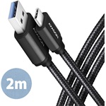 Axagon USB-C 3.2 Gen1 -> USB-A 3.2 Gen 1 M/M adatkábel 2m fekete
