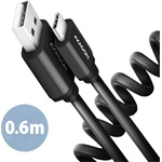 Axagon USB-C -> USB-A 2.0 M/M adatkábel 0.6m fekete tekercselt