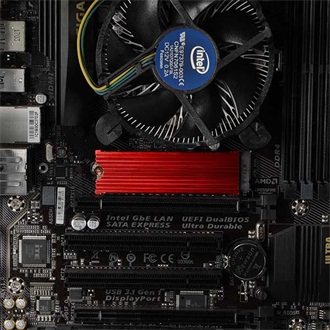 Axagon CLR-M2FAN M.2 hűtőborda piros