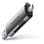 Axagon CRE-SAC USB3.2 Gen1 A / USB-C SD, microSD kártyaolvasó szürke (fém ház)