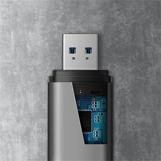 Axagon CRE-SAC USB3.2 Gen1 A / USB-C SD, microSD kártyaolvasó szürke (fém ház)
