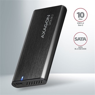 Axagon EEM2-SBC M.2 2280 SATA3 USB3.2 Gen 2×1 C külső ház fekete