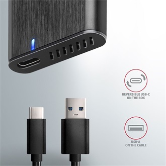 Axagon EEM2-SBC M.2 2280 SATA3 USB3.2 Gen 2×1 C külső ház fekete