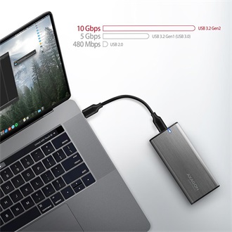 Axagon EEM2-SG2 M.2 2280 PCIe NVMe / SATA3 USB3.2 Gen 2×1 C külső ház ezüst