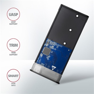 Axagon EEM2-SG2 M.2 2280 PCIe NVMe / SATA3 USB3.2 Gen 2×1 C külső ház ezüst