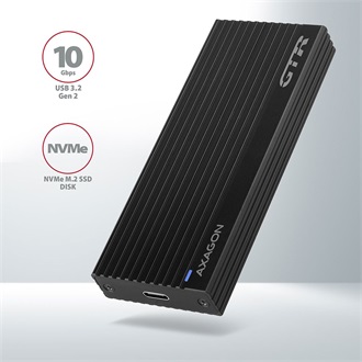 Axagon EEM2-GTR M.2 2280 PCIe NVMe USB-C 3.2 Gen2×1 külső ház fekete