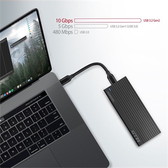 Axagon EEM2-GTR M.2 2280 PCIe NVMe USB-C 3.2 Gen2×1 külső ház fekete