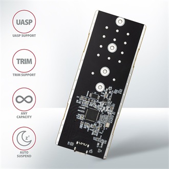 Axagon EEM2-GTR M.2 2280 PCIe NVMe USB-C 3.2 Gen2×1 külső ház fekete
