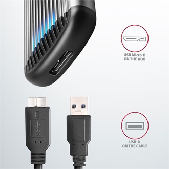 Axagon EEM2-SA M.2 2280 SATA3 USB3.0 külső ház ezüst