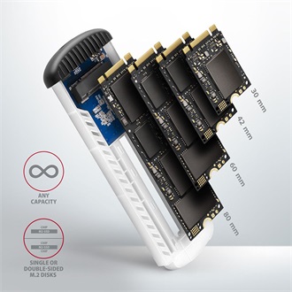 Axagon EEM2-SA M.2 2280 SATA3 USB3.0 külső ház ezüst