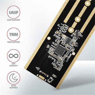 Axagon EEM2-XS M.2 2280 PCIe NVMe USB3.2 Gen 2×1 C külső ház ezüst ütésálló (Radiator Box fém hűtés + szilikon)