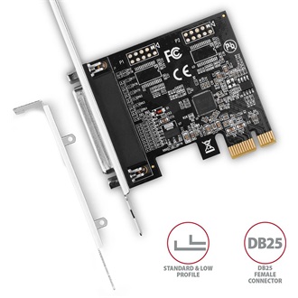 Axagon PCEA-P1N Parallel 1-port PCIe x1 bővítőkártya szürke
