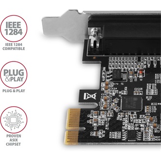 Axagon PCEA-P1N Parallel 1-port PCIe x1 bővítőkártya szürke
