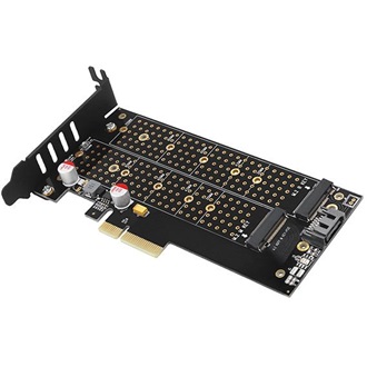 Axagon PCEM2-DC 2-port M.2 M.2 NVME PCIe x4 bővítőkártya fekete