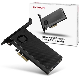 Axagon PCEM2-DC 2-port M.2 M.2 NVME PCIe x4 bővítőkártya fekete