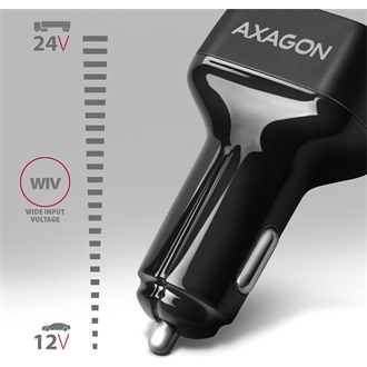 Axagon PWC-PQ38 38W univerzális autós töltő adapter fekete (PD/QC3.0)
