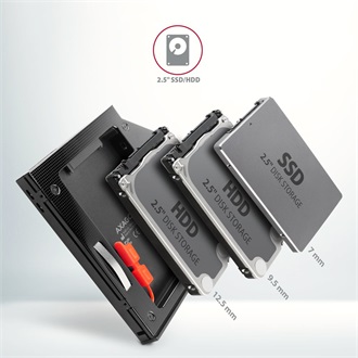 Axagon RSS-CD12 slim ODD 12,7mm -> 1db 2,5" SATA3 beépítő keret fekete