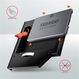 Axagon RSS-CD12 slim ODD 12,7mm -> 1db 2,5" SATA3 beépítő keret fekete
