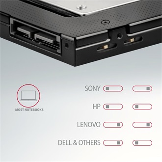 Axagon RSS-CD12 slim ODD 12,7mm -> 1db 2,5" SATA3 beépítő keret fekete