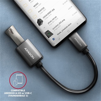 Axagon USB-C 3.2 Gen1 -> USB-A 3.2 Gen 1 M/F adapter 0.15m szürke