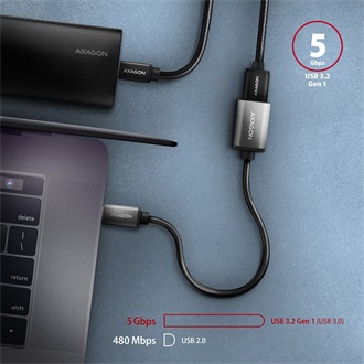 Axagon USB-C 3.2 Gen1 -> USB-A 3.2 Gen 1 M/F adapter 0.15m szürke