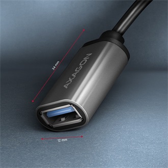 Axagon USB-C 3.2 Gen1 -> USB-A 3.2 Gen 1 M/F adapter 0.15m szürke
