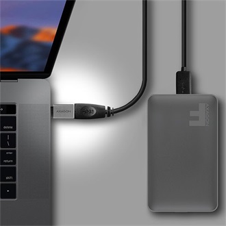 Axagon USB-C -> USB-A 2.0 M/F adapter szürke
