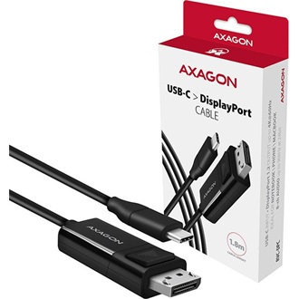 Axagon USB-C -> DisplayPort 1.2 M/M video kábel 1.8m fekete
